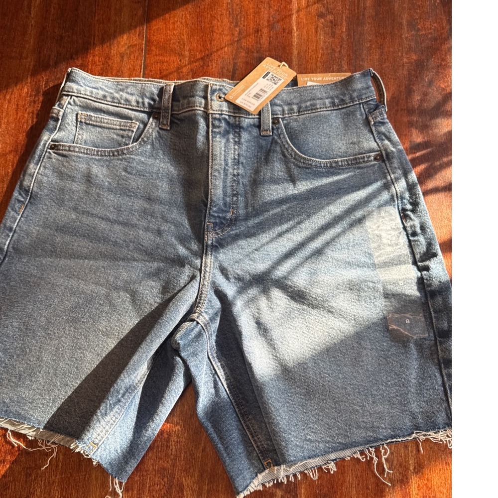 Eddie Bauer Authentic Voyager Denim‎ Shorts High Rise Cutoff Blue Vintage Wash 8